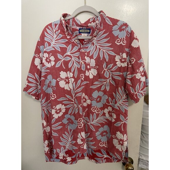 Reyn Spooner Phil Edwards Men’s Hawaiian Red Cotton Short Sleeve Shirt Sz. XL - Picture 1 of 11